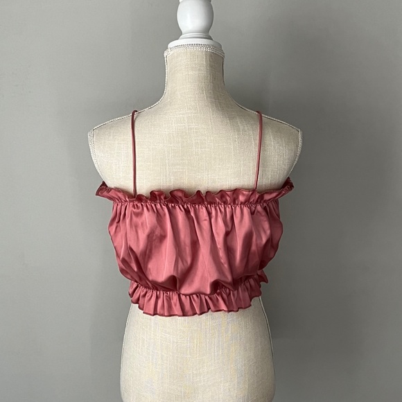 Pink Satin Crop Top - Picture 2 of 2